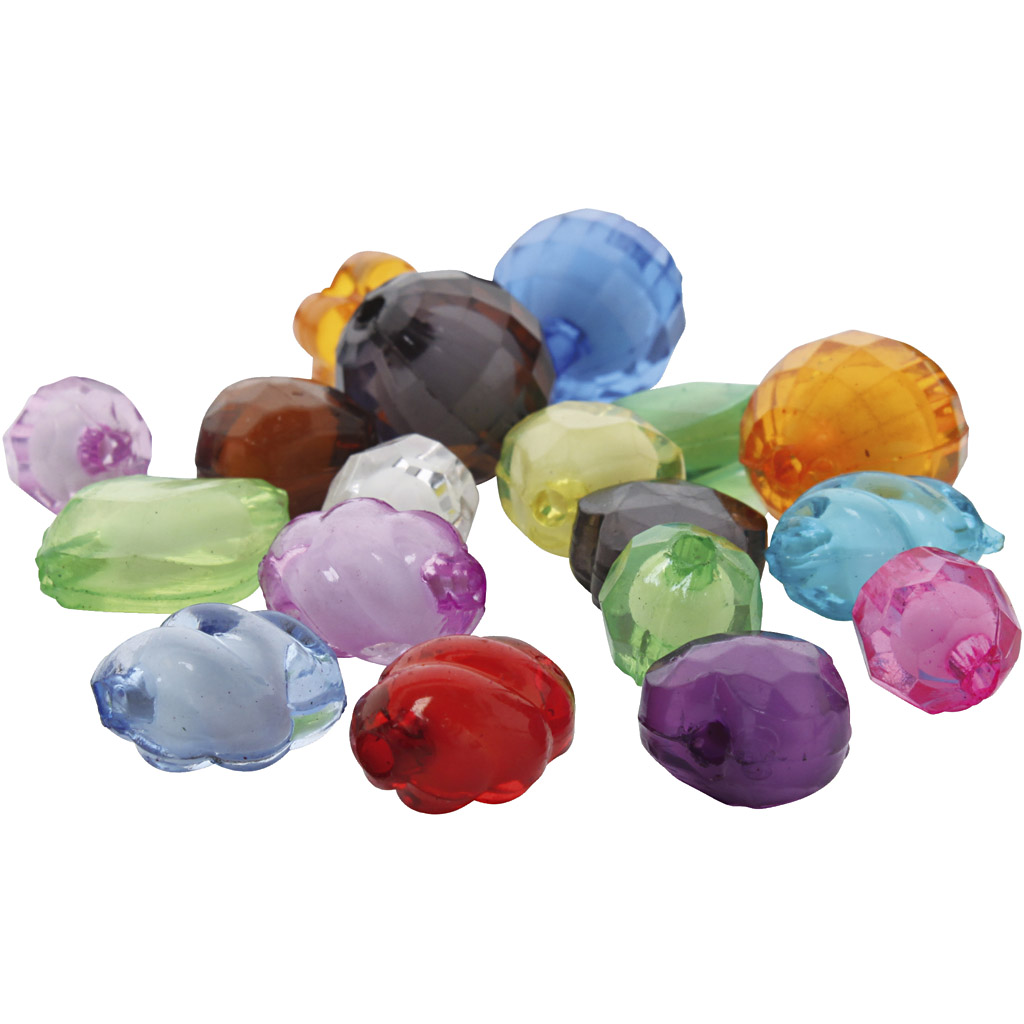 Akrüülist lihvitud helmed, suurus 8-20 mm, augu suurus 2-3 mm, värvivalik, 1000 g/ 1 pakk