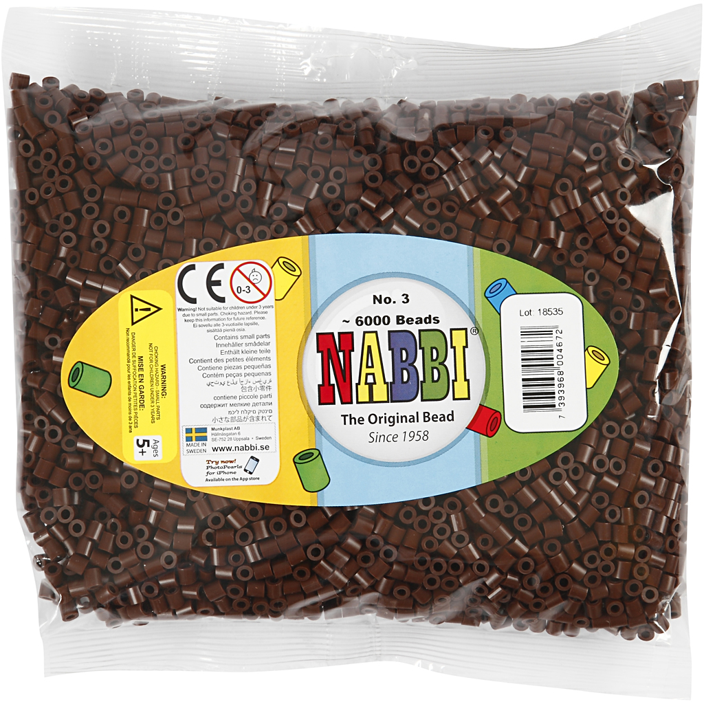 Kaitsehelmed, suurus 5x5 mm, augu suurus 2,5 mm, keskmine, pruun (32229), 6000 tk/ 1 pakk - Image 2