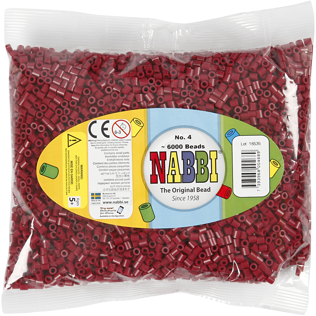 Sulavhõbedad, suurus 5x5 mm, augu suurus 2,5 mm, keskmise suurusega, veinipunane (32239), 6000 tk/ 1 pakend. - Image 2