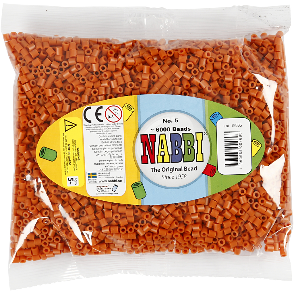 Kaitsehelmed, suurus 5x5 mm, augu suurus 2,5 mm, keskmise suurusega, punakaspruun (32254), 6000 tk/ 1 pakk - Image 2