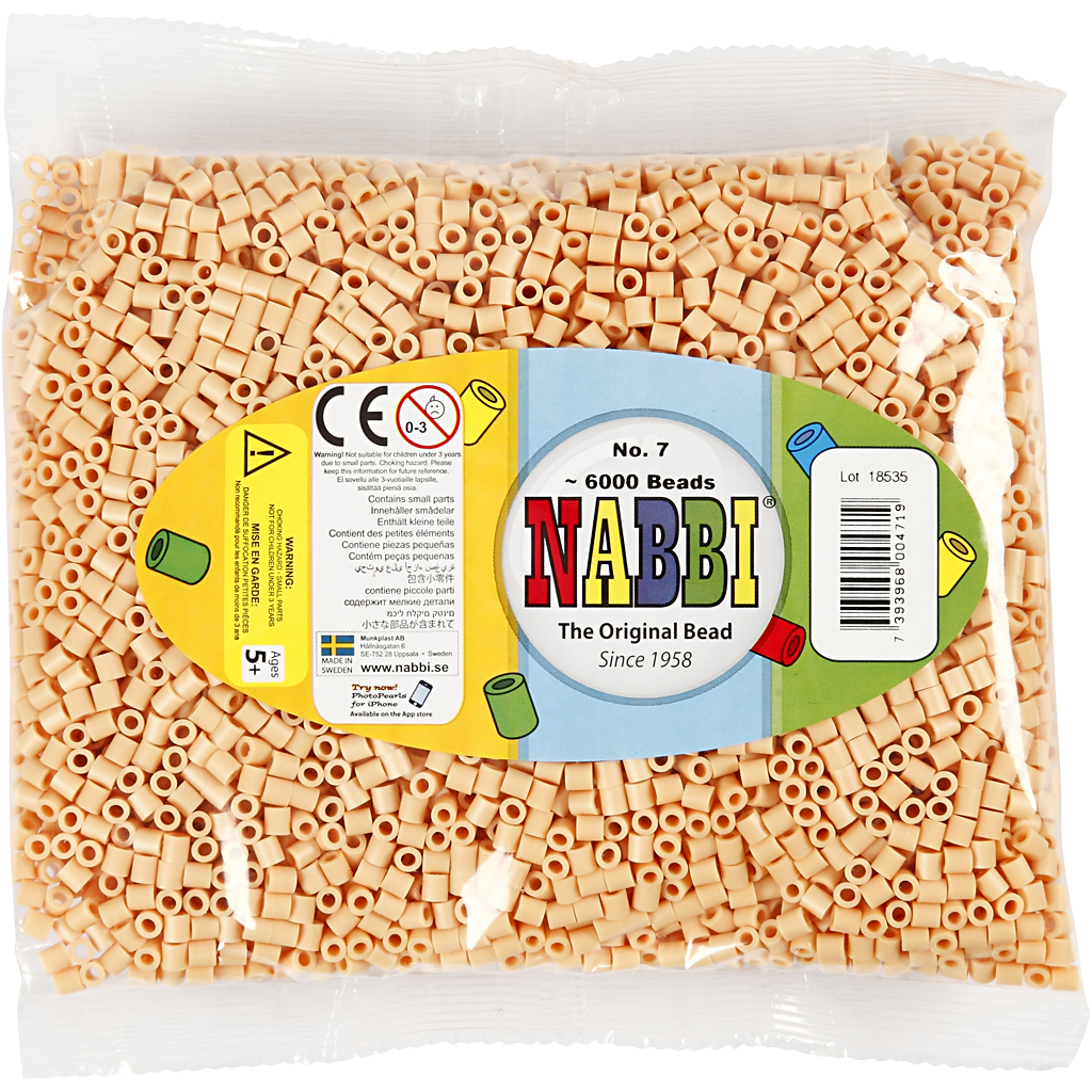 Kaitsehelmed, suurus 5x5 mm, augu suurus 2,5 mm, keskmine, helebeez (32228), 6000 tk/ 1 pakk - Image 2