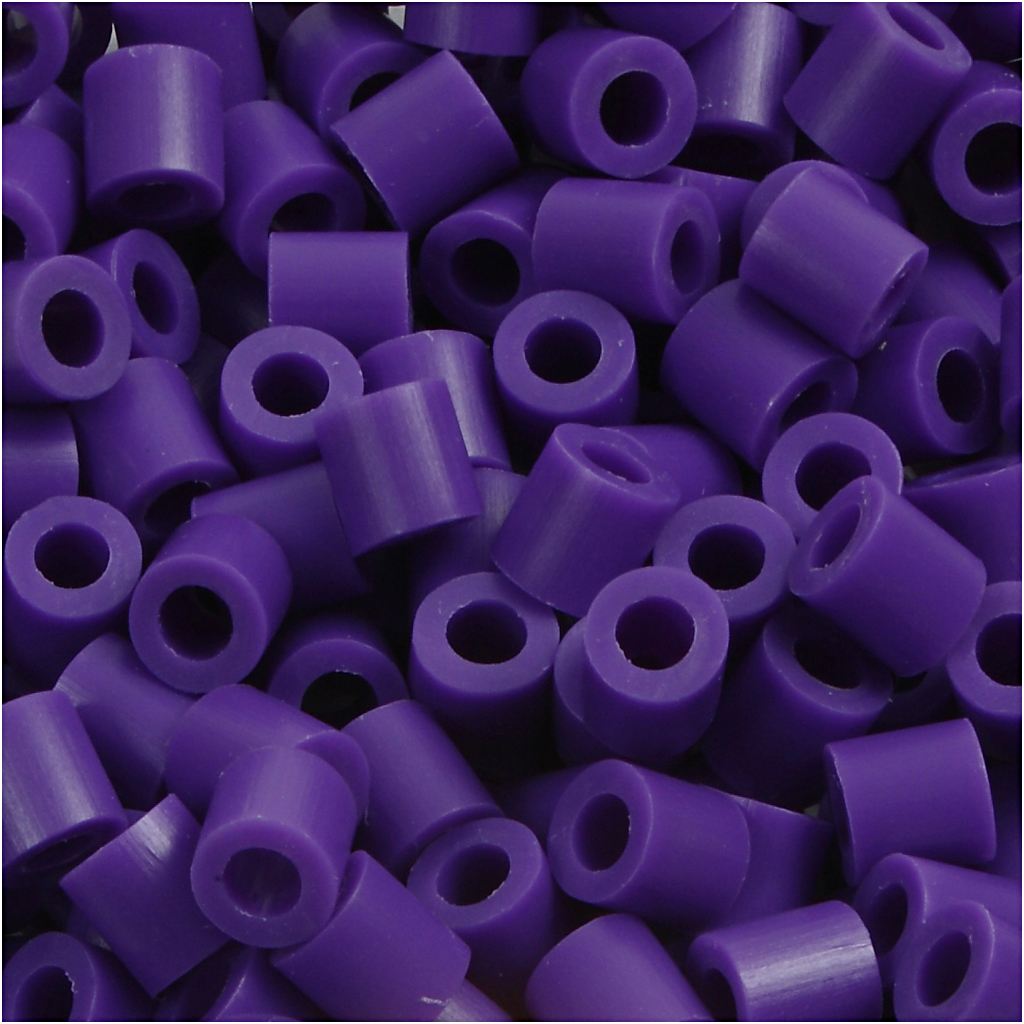 Fuse Beads, suurus 5x5 mm, augu suurus 2,5 mm, keskmine, tumelilla (32234), 1100 tk/ 1 pakk