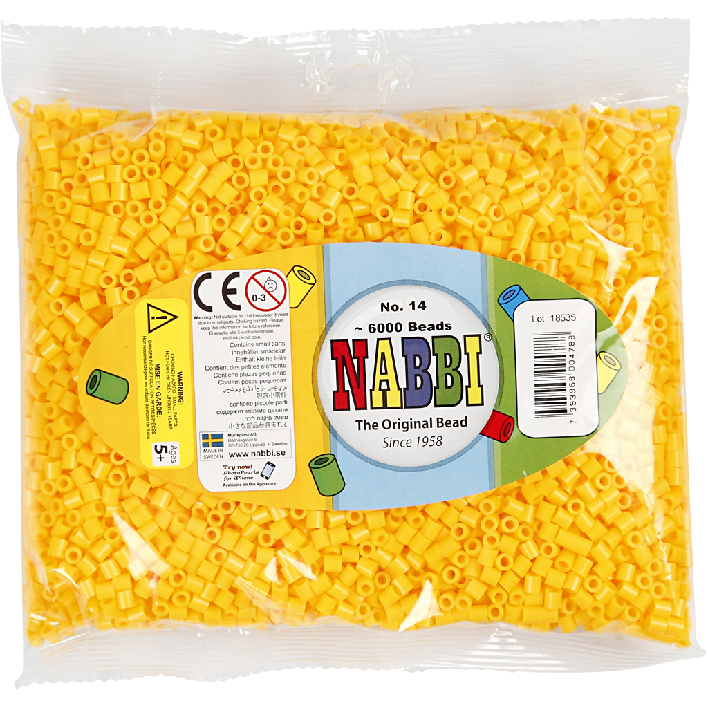 Kaitsehelmed, suurus 5x5 mm, augu suurus 2,5 mm, keskmine, kollane (32227), 6000 tk/ 1 pakk - Image 2