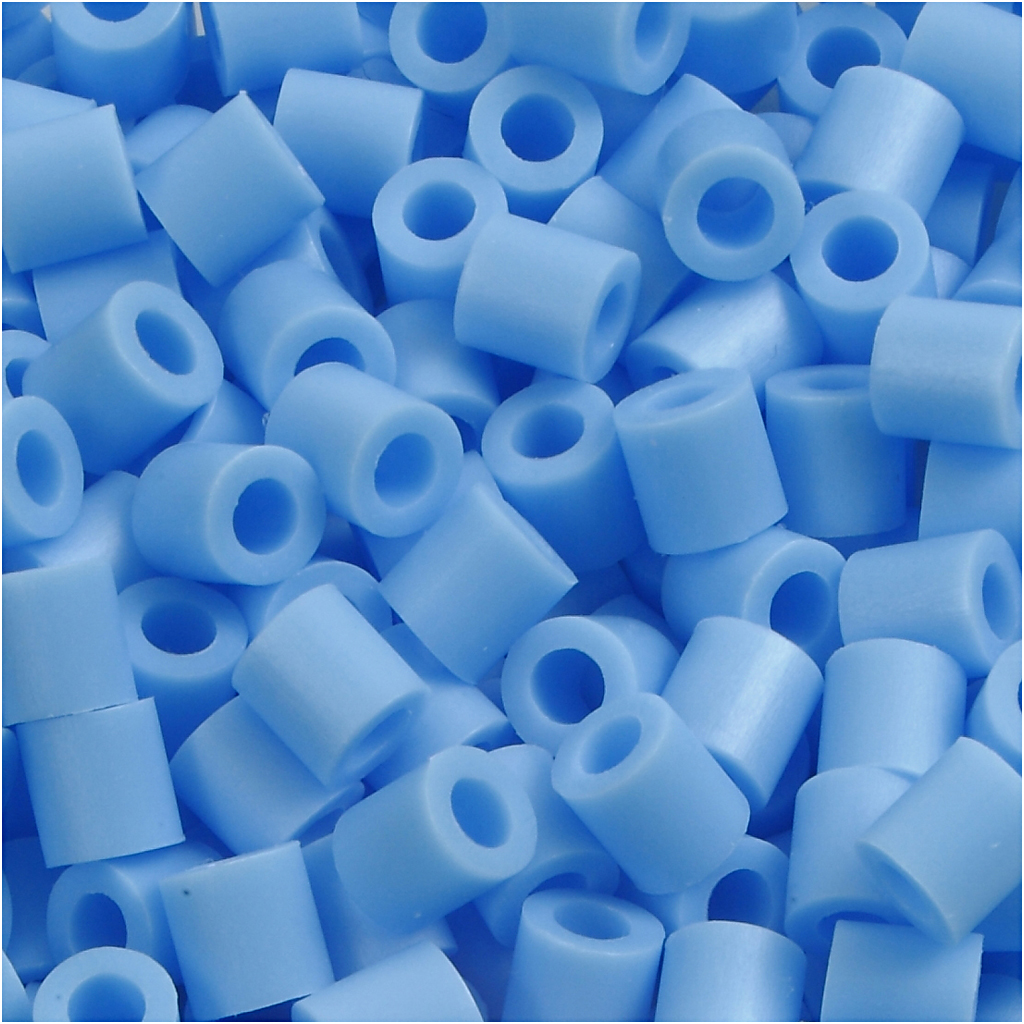 Fuse Beads, suurus 5x5 mm, augu suurus 2,5 mm, keskmine, pastelsinine (32224), 1100 tk/ 1 pakk
