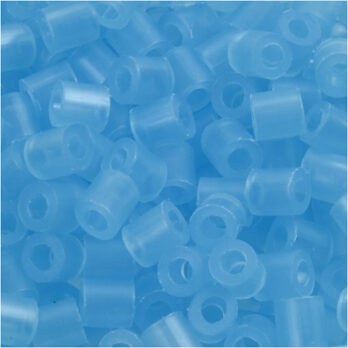 Fuse Beads, suurus 5x5 mm, augu suurus 2,5 mm, keskmine, neoon sinine (32235), 1100 tk/ 1 pakk