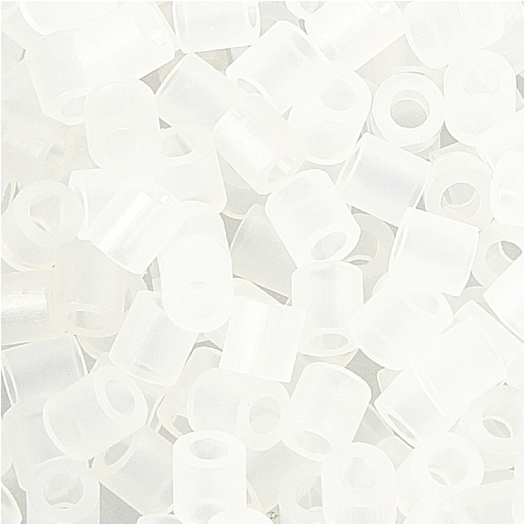 Fuse Beads, suurus 5x5 mm, augu suurus 2,5 mm, keskmine, läbipaistev läbipaistev (32264), 1100 tk/ 1 pakk