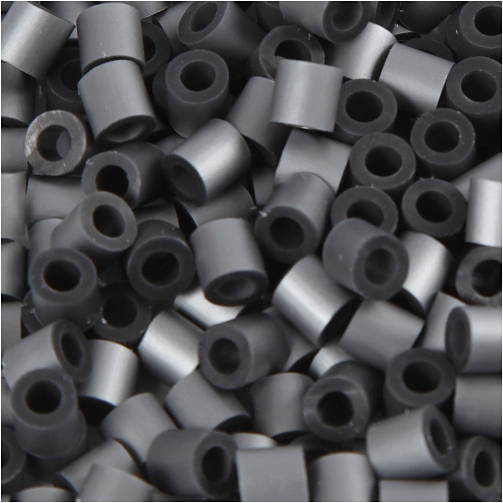 Fuse Beads, suurus 5x5 mm, augu suurus 2,5 mm, keskmine, hõbedane (32262), 6000 tk/ 1 pakk