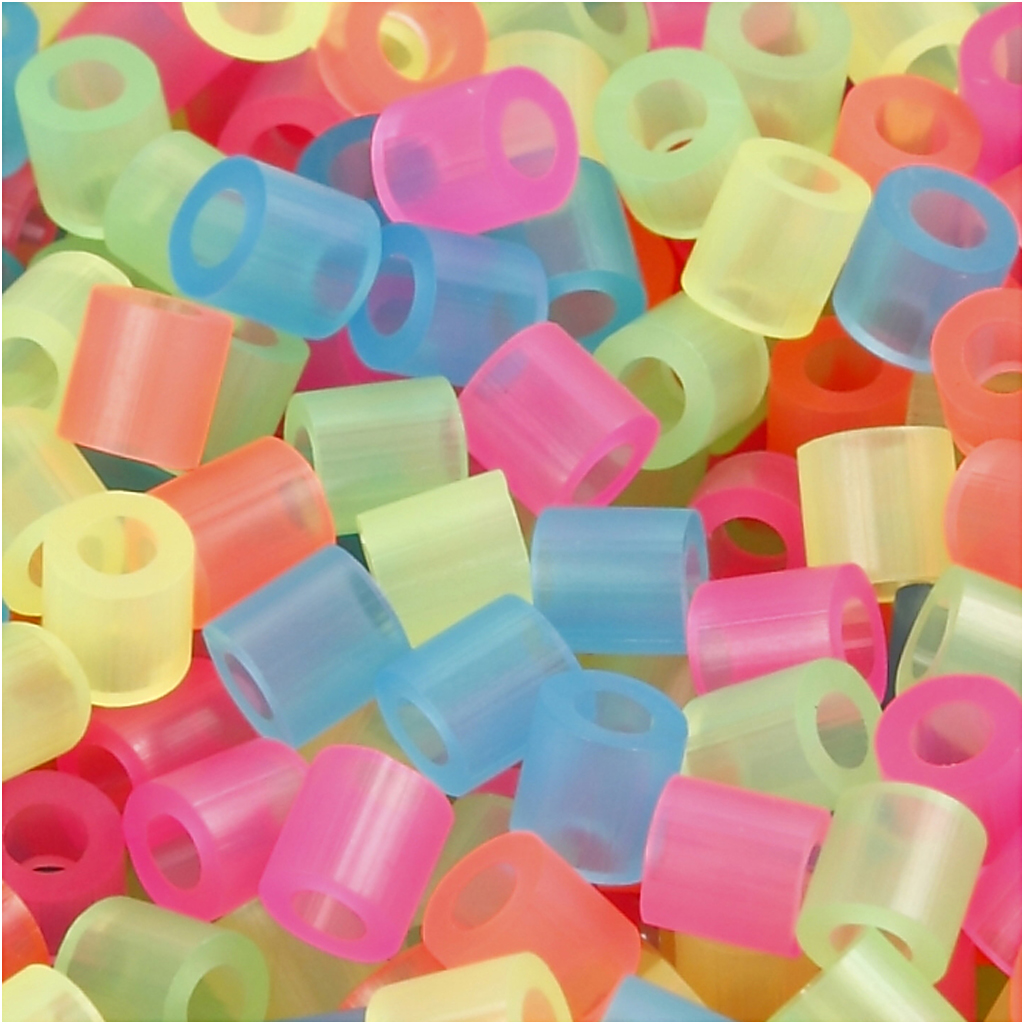 Fuse Beads, suurus 5x5 mm, augu suurus 2,5 mm, keskmine, neoonvärvid, 1100 tk/ 1 pakk - Image 3