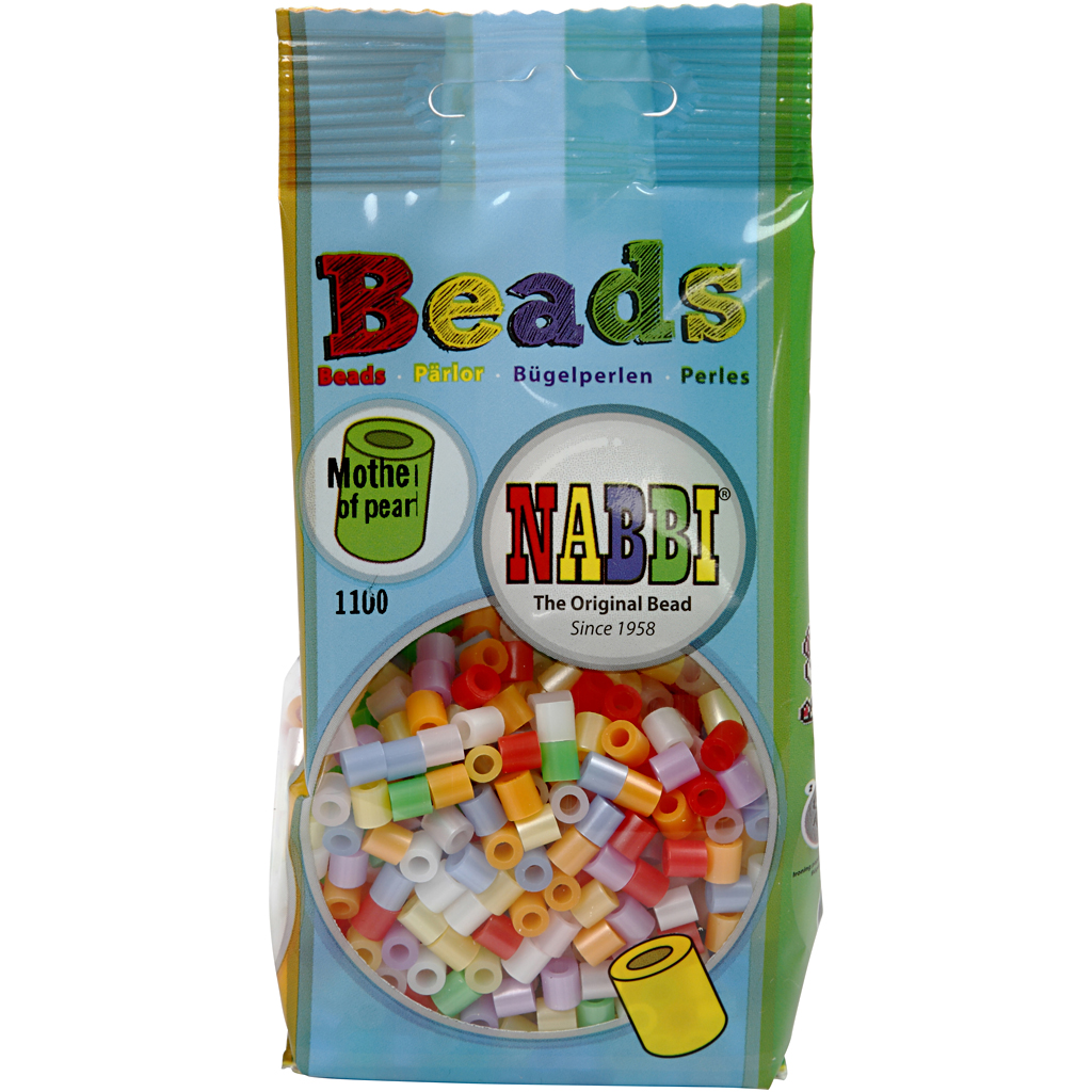 Fuse helmed, suurus 5x5 mm, augu suurus 2,5 mm, keskmise suurusega, pärlmutter värvid, 1100 tk/ 1 pakk - Image 2