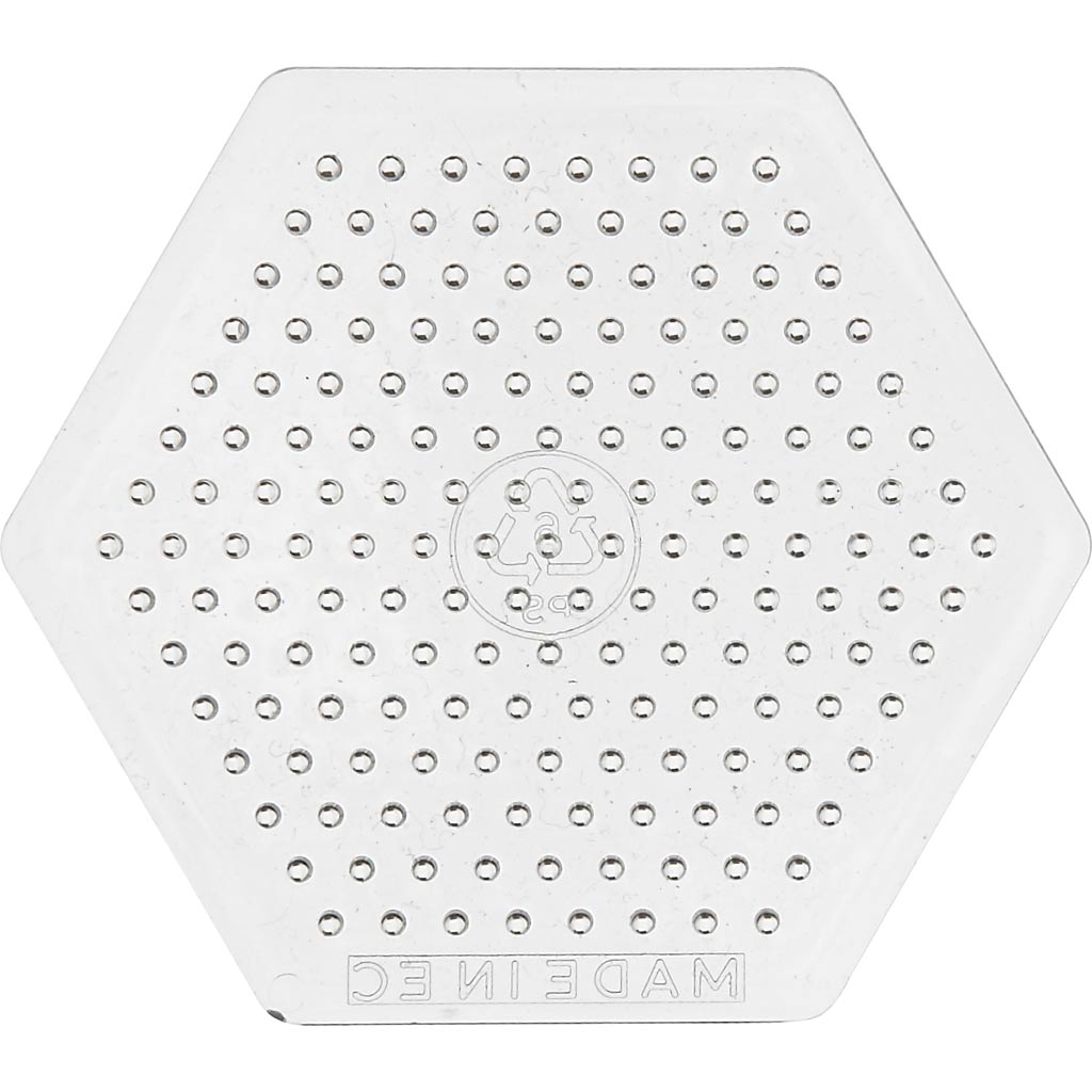 Nööptahvel, väike kuusnurkne, keskmine, suurus 7 cm, läbipaistev, 1 tk