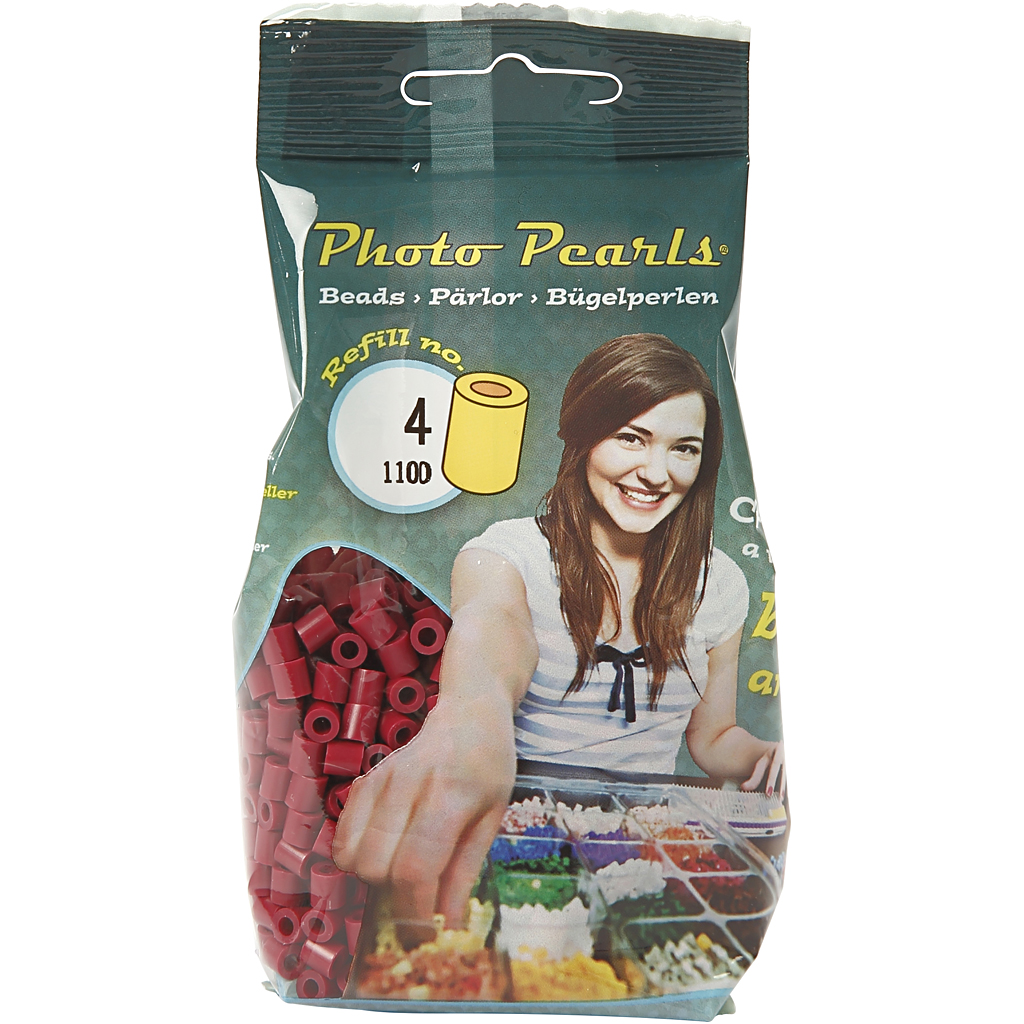 PhotoPearls, suurus 5x5 mm, augu suurus 2,5 mm, keskmise suurusega, veinipunane (4), 1100 tk/ 1 pakk - Image 2