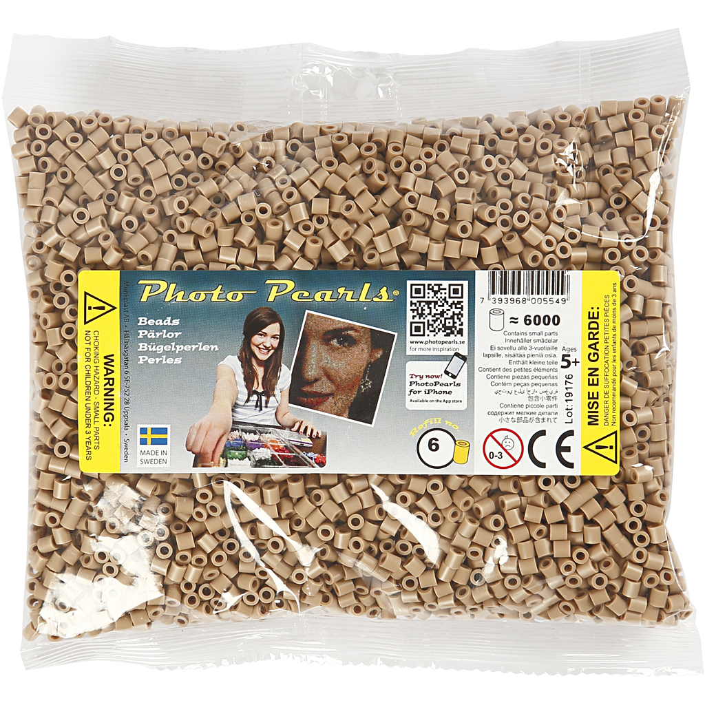 PhotoPearls, suurus 5x5 mm, augu suurus 2,5 mm, keskmine, beež (6), 6000 tk/ 1 pakk - Image 2