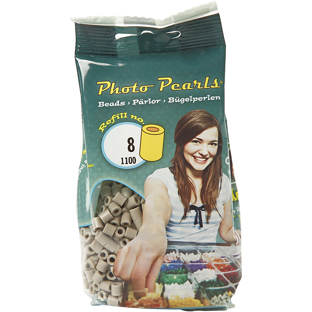 PhotoPearls, suurus 5x5 mm, augu suurus 2,5 mm, keskmine, tuhavärvi (8), 1100 tk/ 1 pakk - Image 2