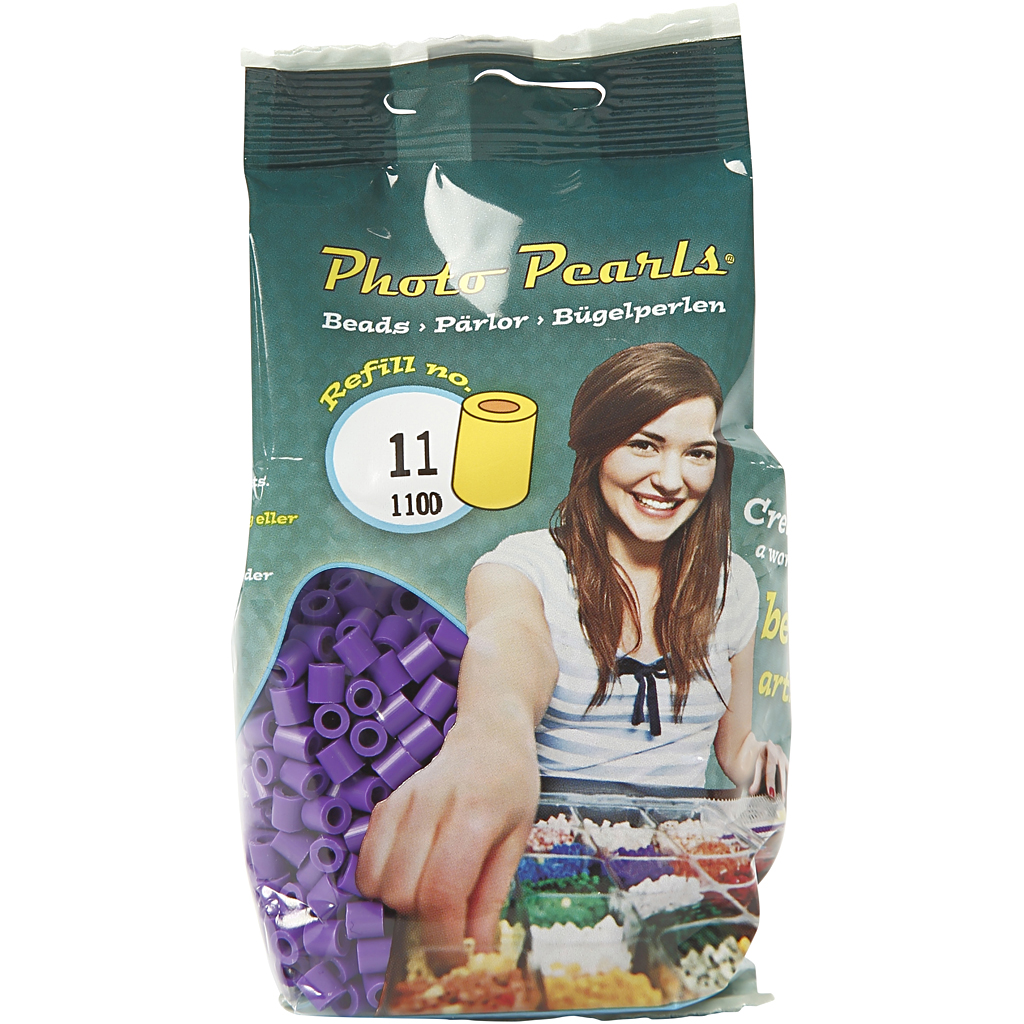 PhotoPearls, suurus 5x5 mm, augu suurus 2,5 mm, keskmine, tumelilla (11), 1100 tk/ 1 pakk - Image 2