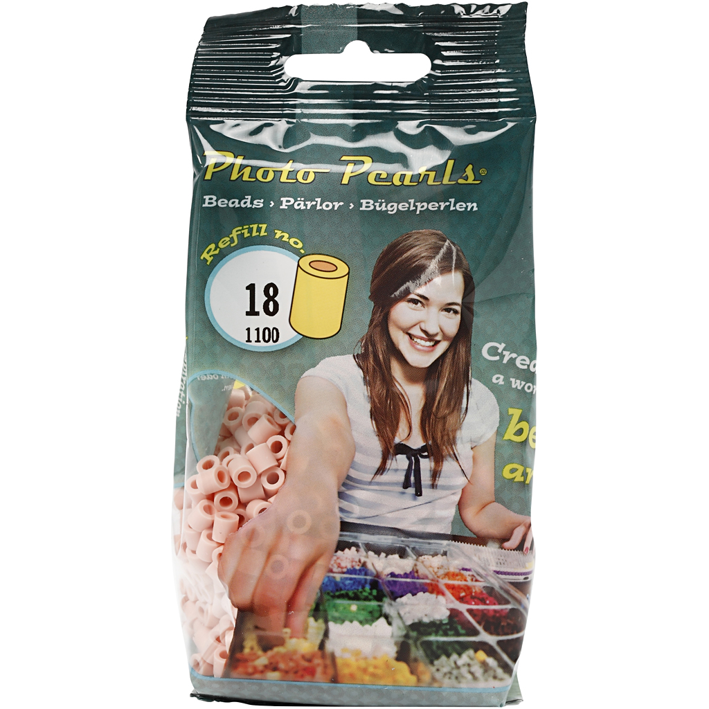 PhotoPearls, suurus 5x5 mm, augu suurus 2,5 mm, keskmine, roosa (18), 1100 tk/ 1 pakk - Image 2