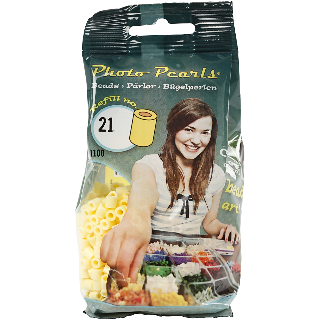 PhotoPearls, suurus 5x5 mm, augu suurus 2,5 mm, keskmine, helekollane (21), 1100 tk/ 1 pakk - Image 2