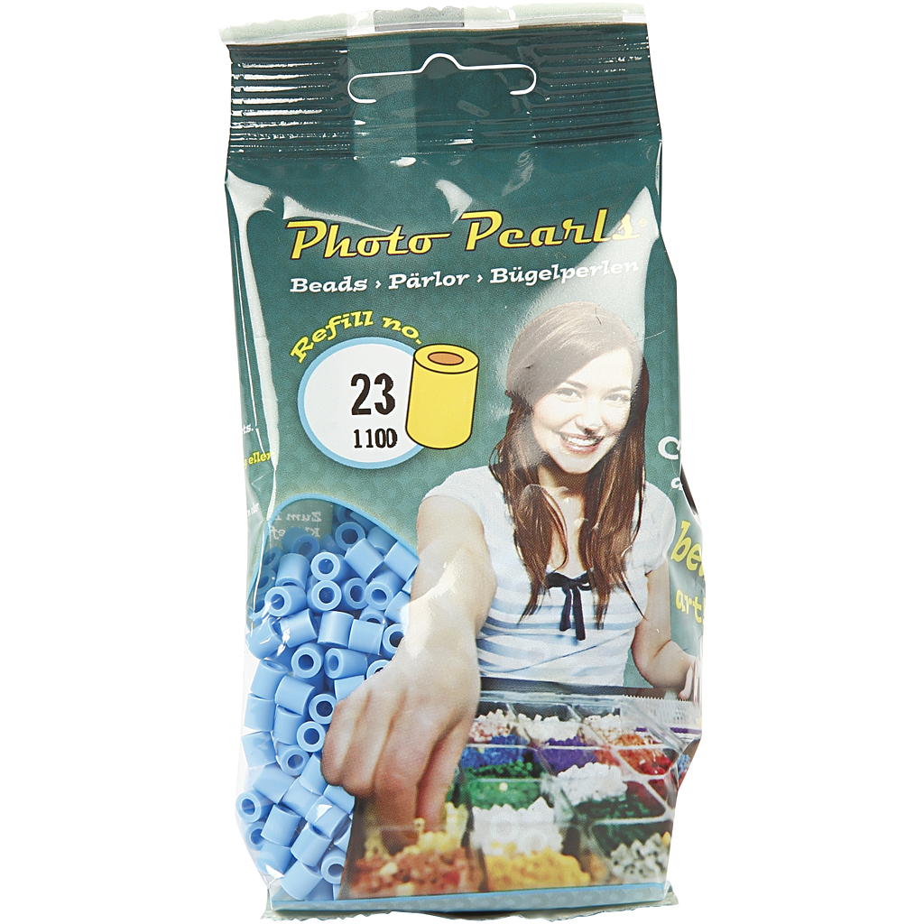 PhotoPearls, suurus 5x5 mm, augu suurus 2,5 mm, keskmine, pastelsinine (23), 1100 tk/ 1 pakk - Image 2