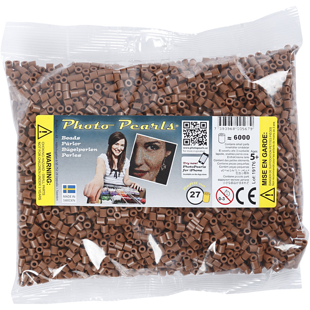 PhotoPearls, suurus 5x5 mm, augu suurus 2,5 mm, keskmine, šokolaad (27), 6000 tk/ 1 pakk - Image 2