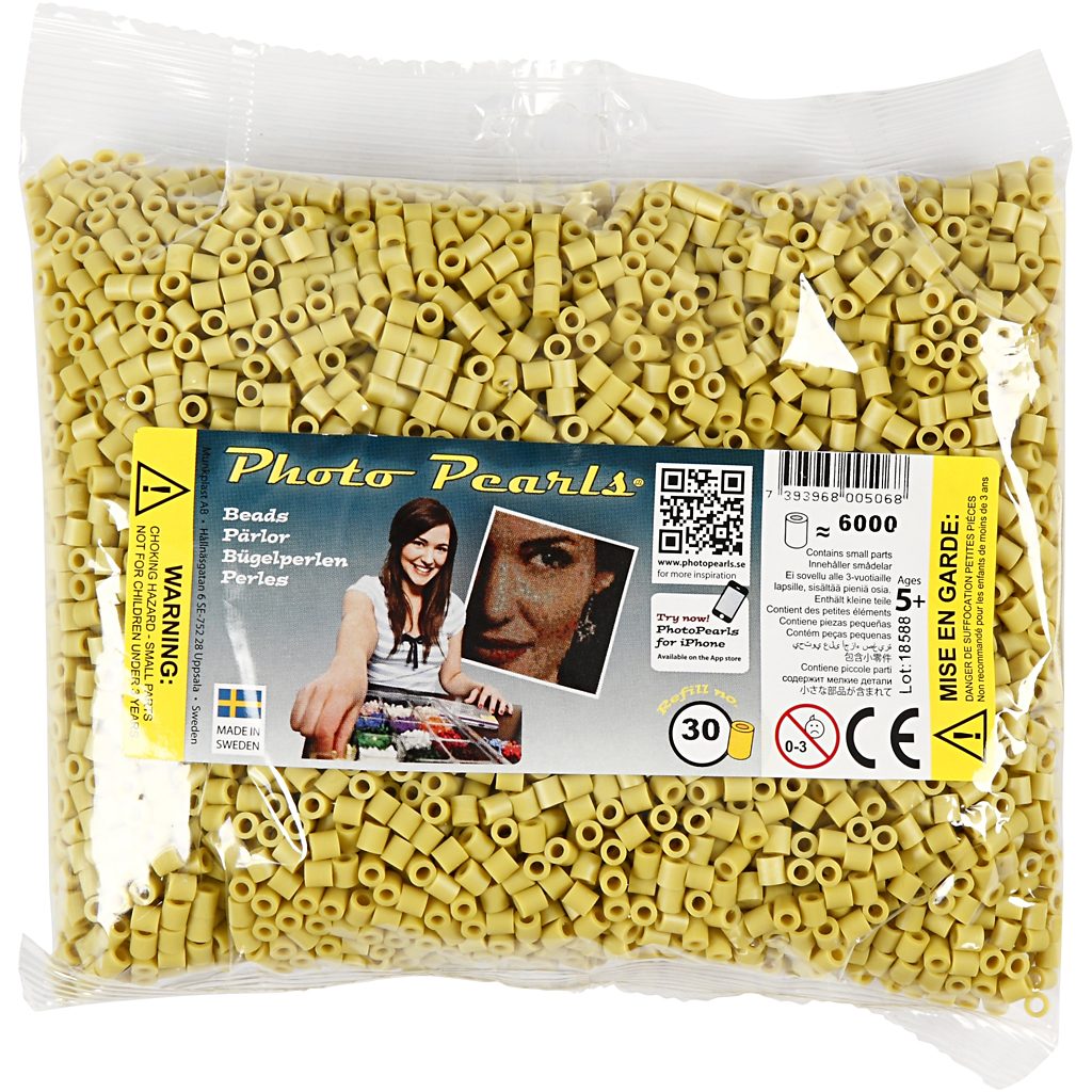 PhotoPearls, suurus 5x5 mm, augu suurus 2,5 mm, keskmine, oliiviõli (30), 6000 tk/ 1 pakk - Image 2