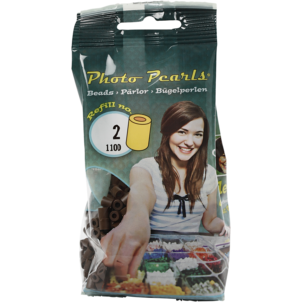 PhotoPearls, suurus 5x5 mm, augu suurus 2,5 mm, keskmine, tumepruun (2), 1100 tk/ 1 pakk - Image 2