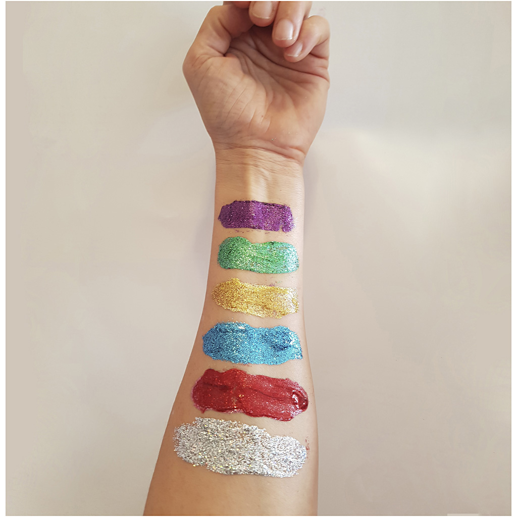 Glitter geel, erinevad värvid, 6x18 ml/ 1 pakk - Image 3