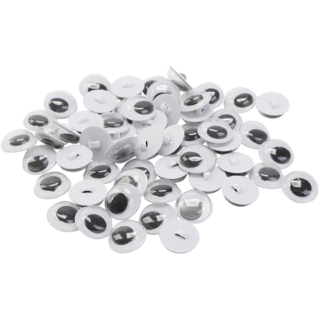 Googly Eyes, õmmeldud, suurus 10 mm, 50 paari, 100 tk/ 1 kott