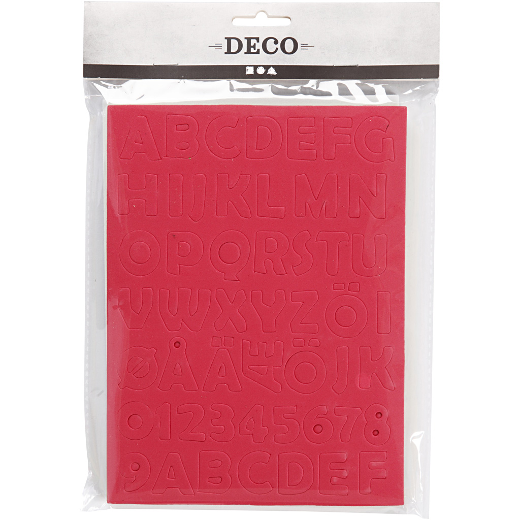 EVA vahtplastist tähed ja numbrid, leht 15x21 cm, suurus 2-2,3 cm, paksus 2 mm, erinevad värvid, 5 lehte/ 1 pakk. - Image 2