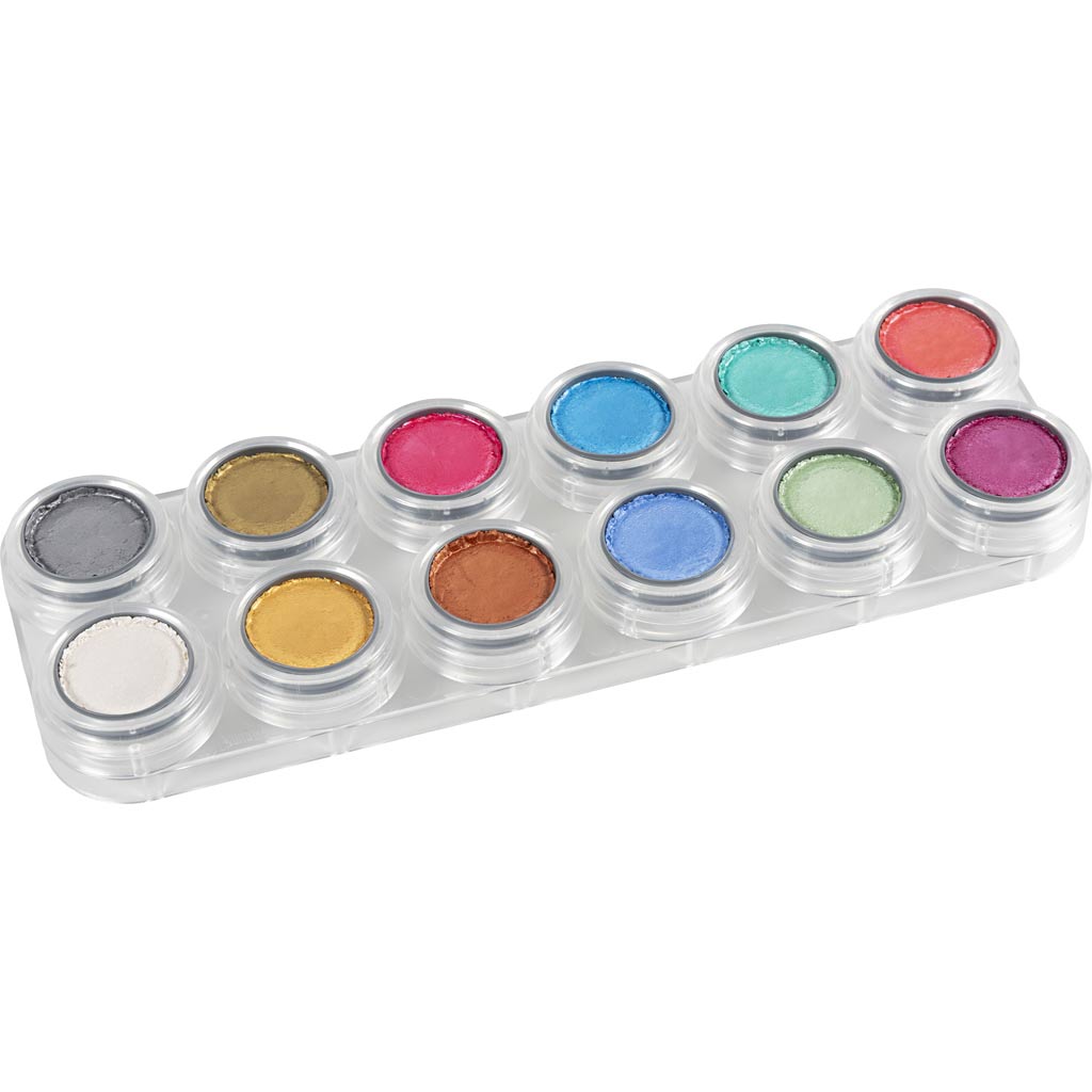 Veepõhine näovärvipalett, pärlmuttervärvid, 12x2,50 ml/ 1 tk - Image 3
