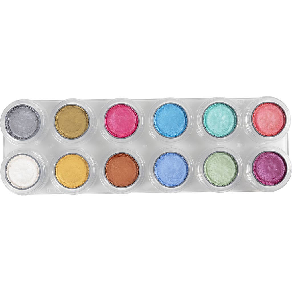 Veepõhine näovärvipalett, pärlmuttervärvid, 12x2,50 ml/ 1 tk - Image 4