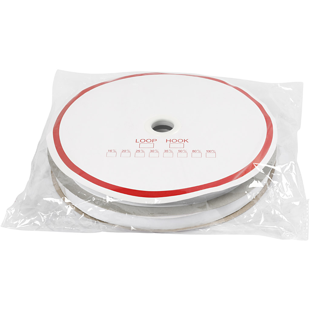 Velcro / Velcro teip, isekleepuv, paksus 2 cm, must, 25 m/ 1 pakk - Image 2