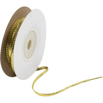 Metallpael / metalllint, W: 3,5 mm, kuldne, 20 m/ 1 rull