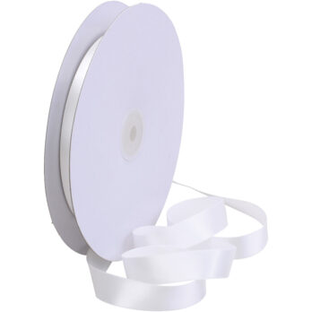 Satiinpael, W: 15 mm, valge, 50 m/ 1 rull