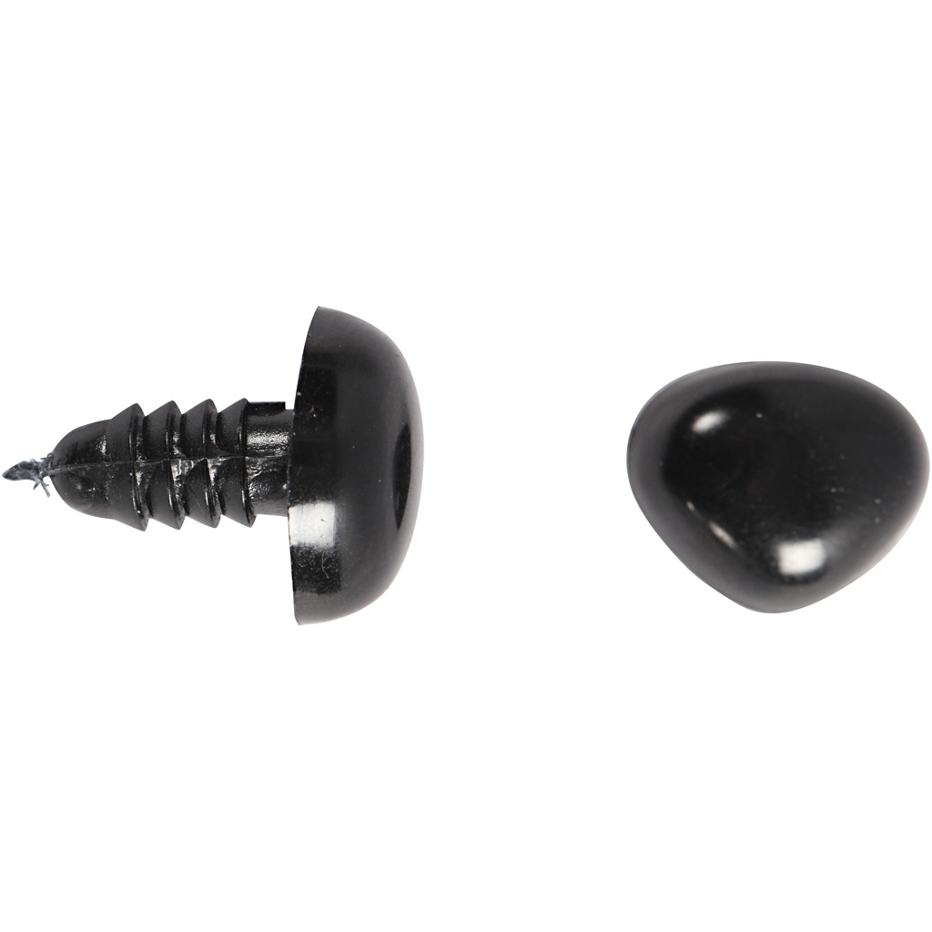 Silmad ja nina modelleerimiseks, diameeter. 3+6 mm, suurus 8x6+14x11 mm, must, 20 komplekti/ 1 pakk - Image 4