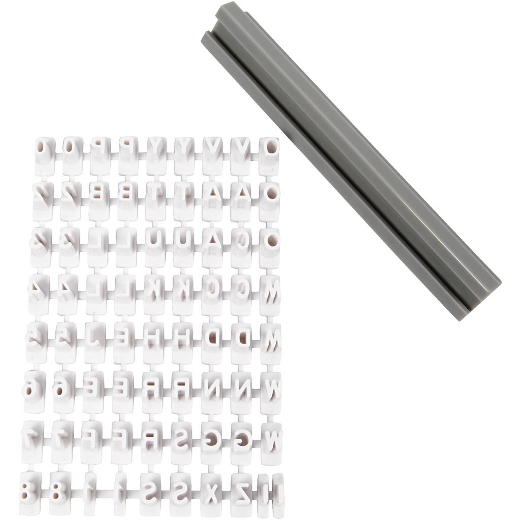 Kummitempli komplekt, tähed, numbrid, H: 6 mm, valge, 1 komplekt