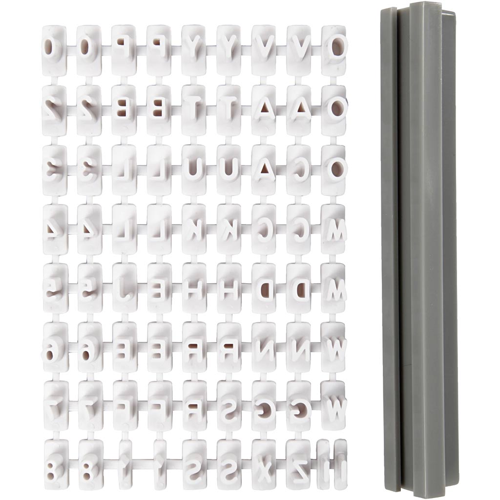 Kummitempli komplekt, tähed, numbrid, H: 6 mm, valge, 1 komplekt - Image 3