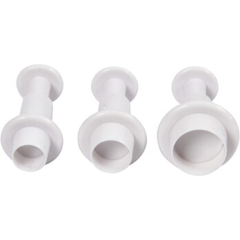 Kujundusküpsisevormid, ring, diameeter. 1,1+1,3+1,7 cm, valge, 3 tk/ 1 pakk