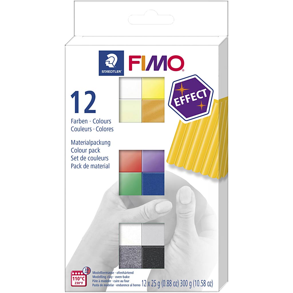 FIMO efekt, värvide valik, 12x25 g/ 1 pakk