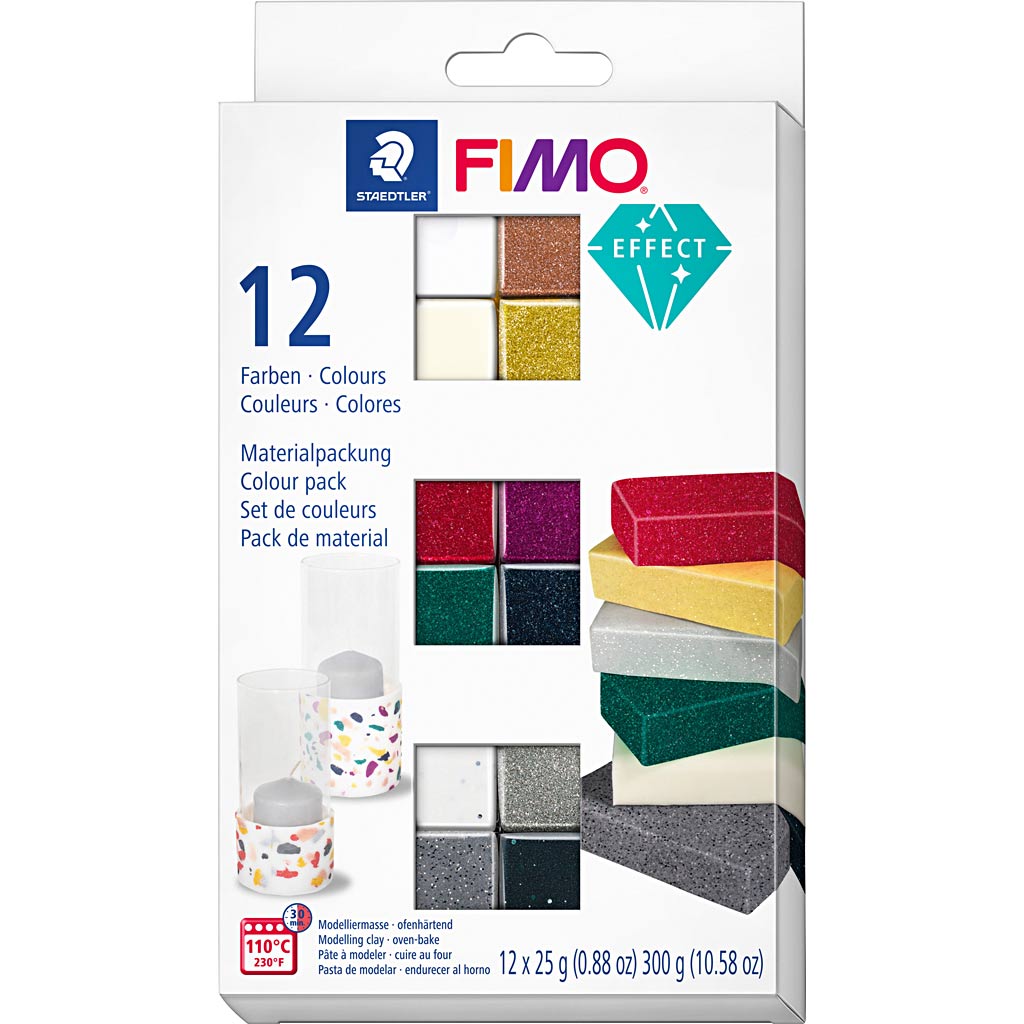 FIMO efekt, värvide valik, 12x25 g/ 1 pakk