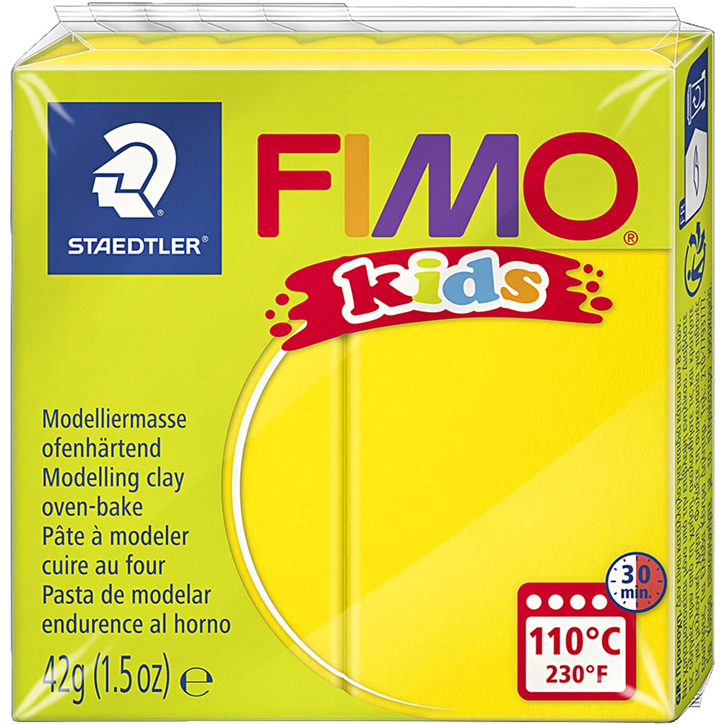 FIMO® Kids Clay, kollane, 42 g/ 1 pakk - Image 2