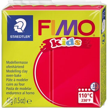 FIMO® Kids Clay, punane, 42 g/ 1 pakk