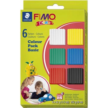 FIMO® Kids Clay, standardvärvid, 6x42 g/ 1 pakk