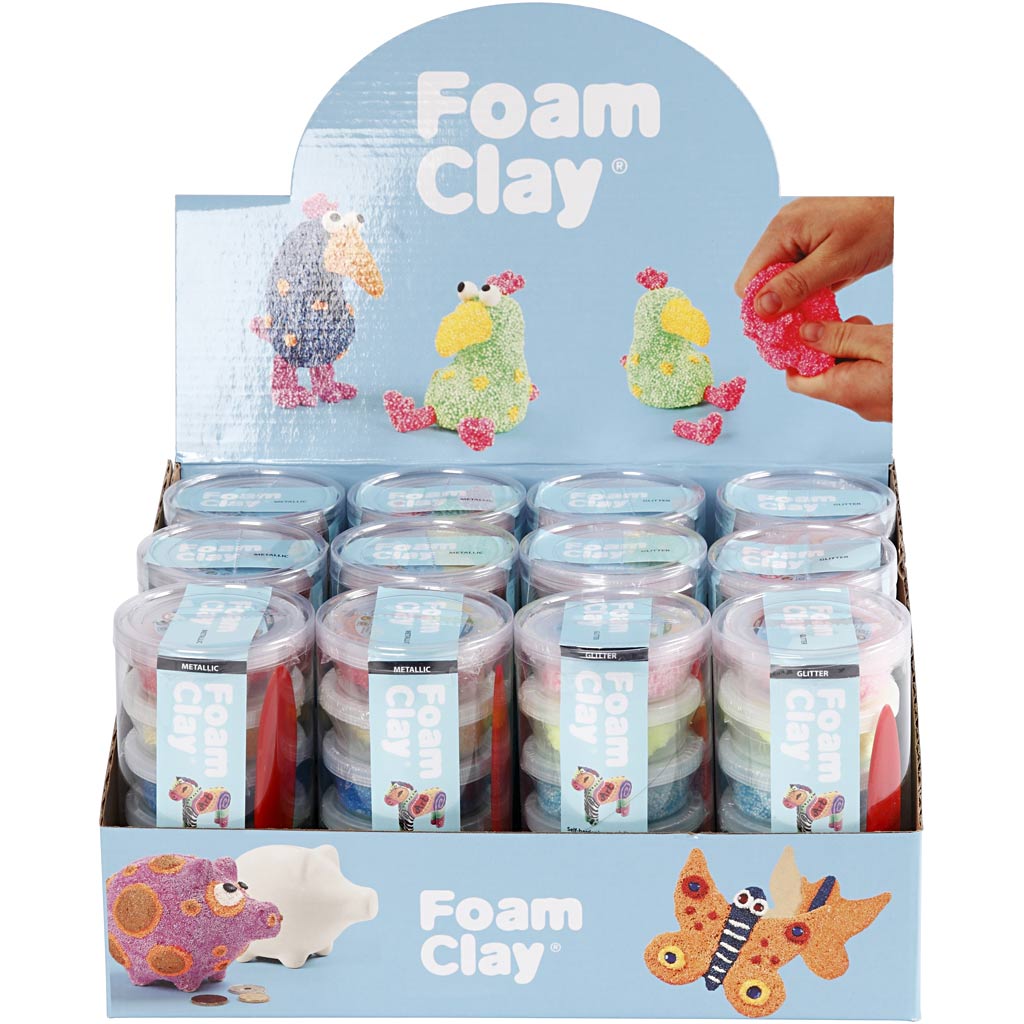 Foam Clay®, glittervärvid, metallikvärvid, 12 komplekti/ 1 pakk - Image 4