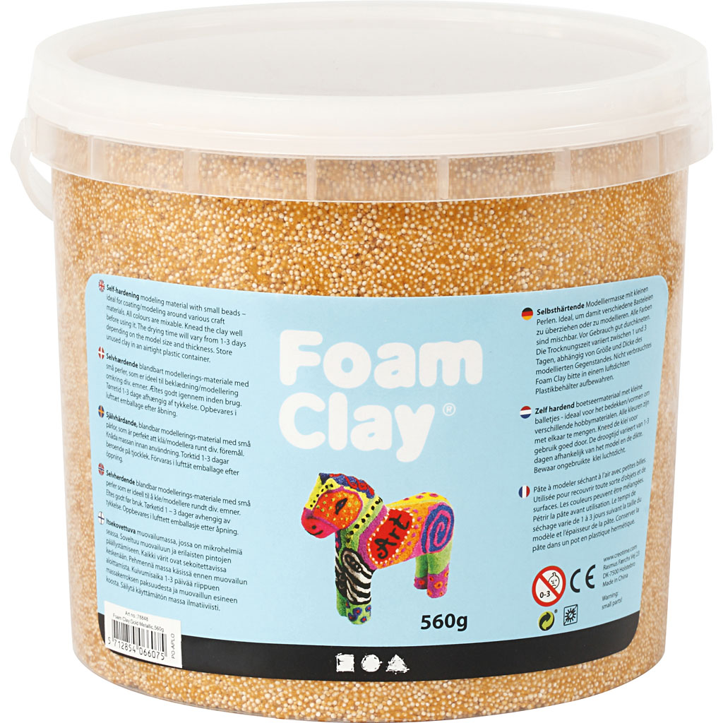 Foam Clay®, metalne, kuldne, 560 g/ 1 ämber