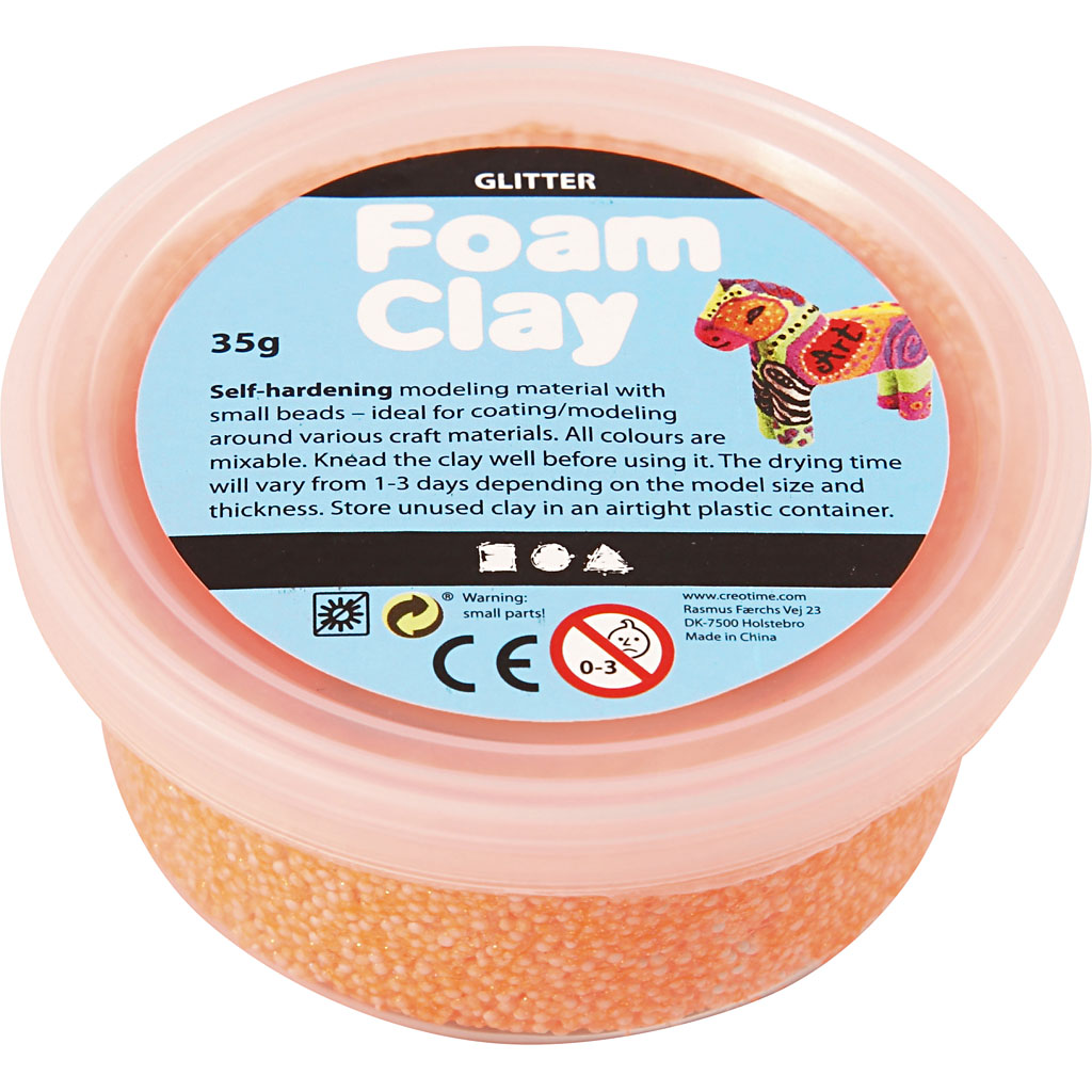 Foam Clay®, glitter, oranž, 35 g/ 1 tuubi