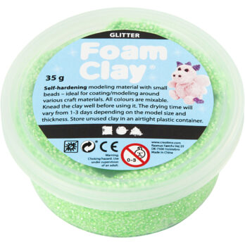 Foam Clay®, glitter, roheline, 35 g/ 1 tuubi