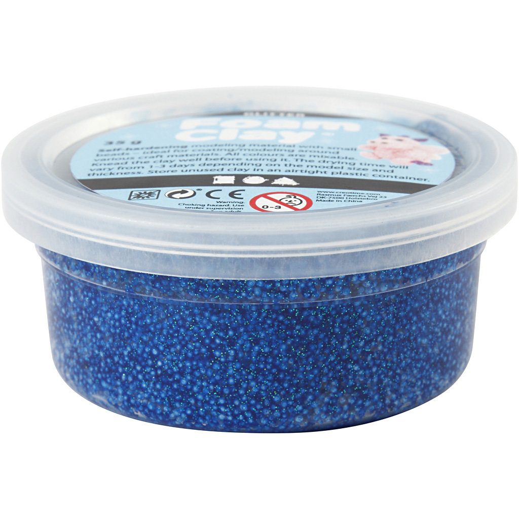 Foam Clay®, glitter, sinine, 35 g/ 1 tuubi - Image 2