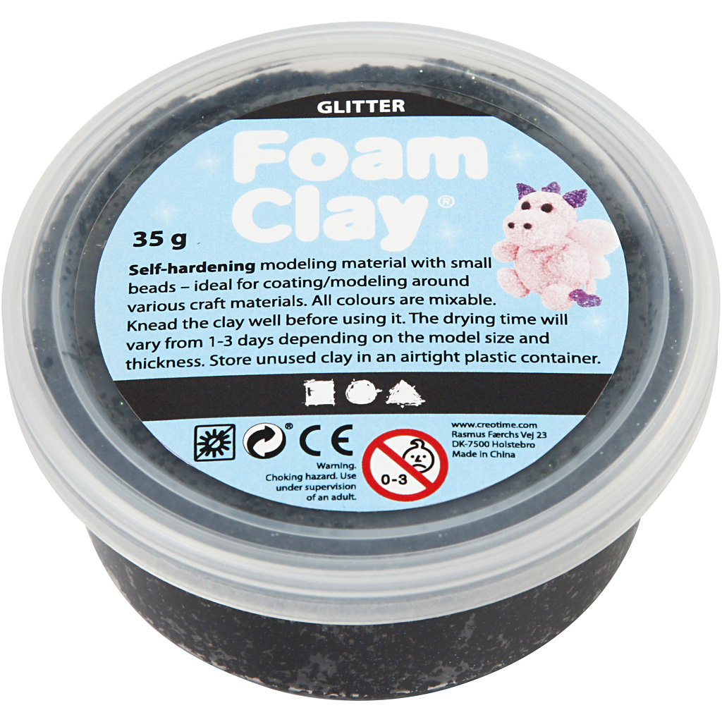 Foam Clay®, must glitter, 35 g/ 1 tuubi