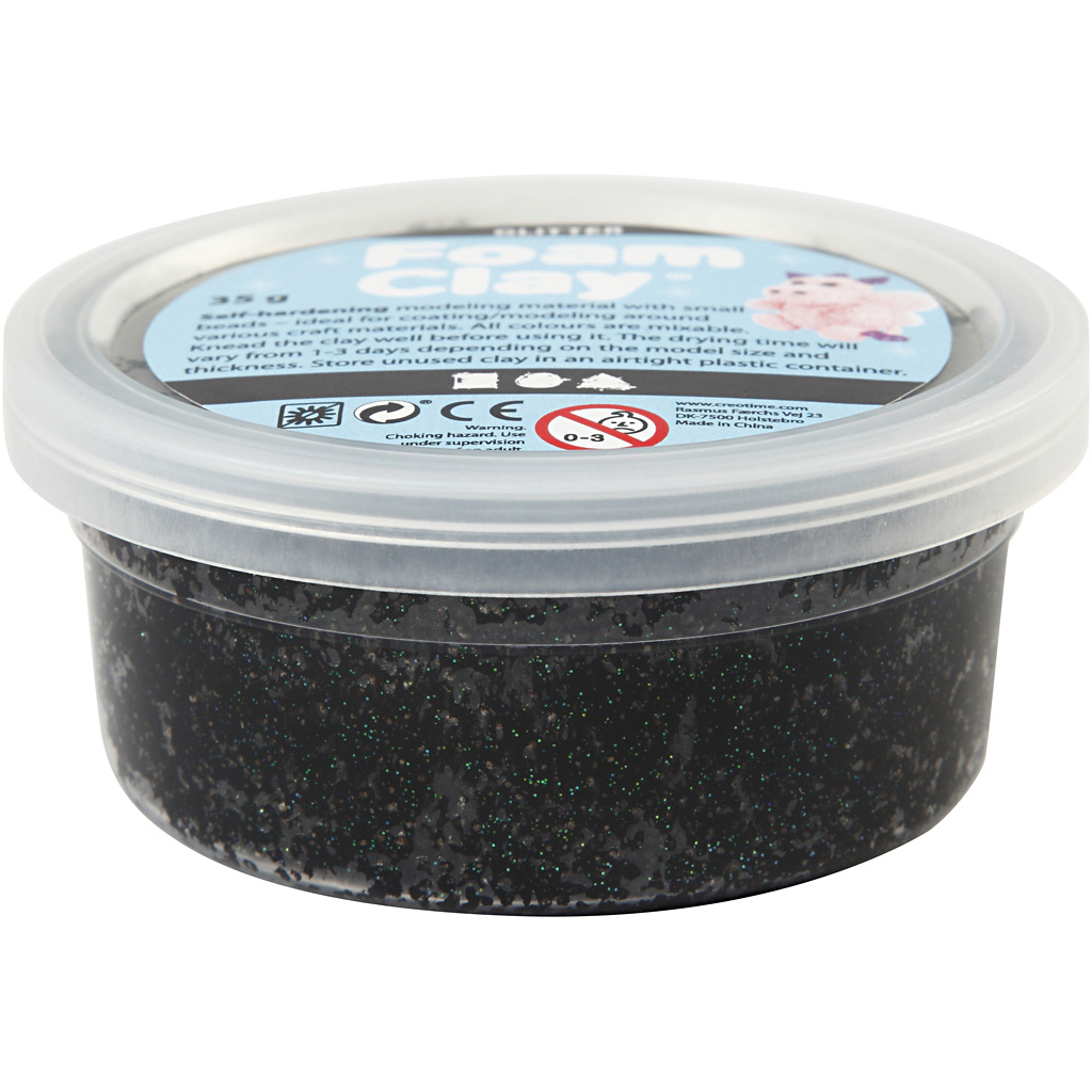 Foam Clay®, must glitter, 35 g/ 1 tuubi - Image 2