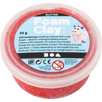 Foam Clay®, glitter, punane, 35 g/ 1 tuubi