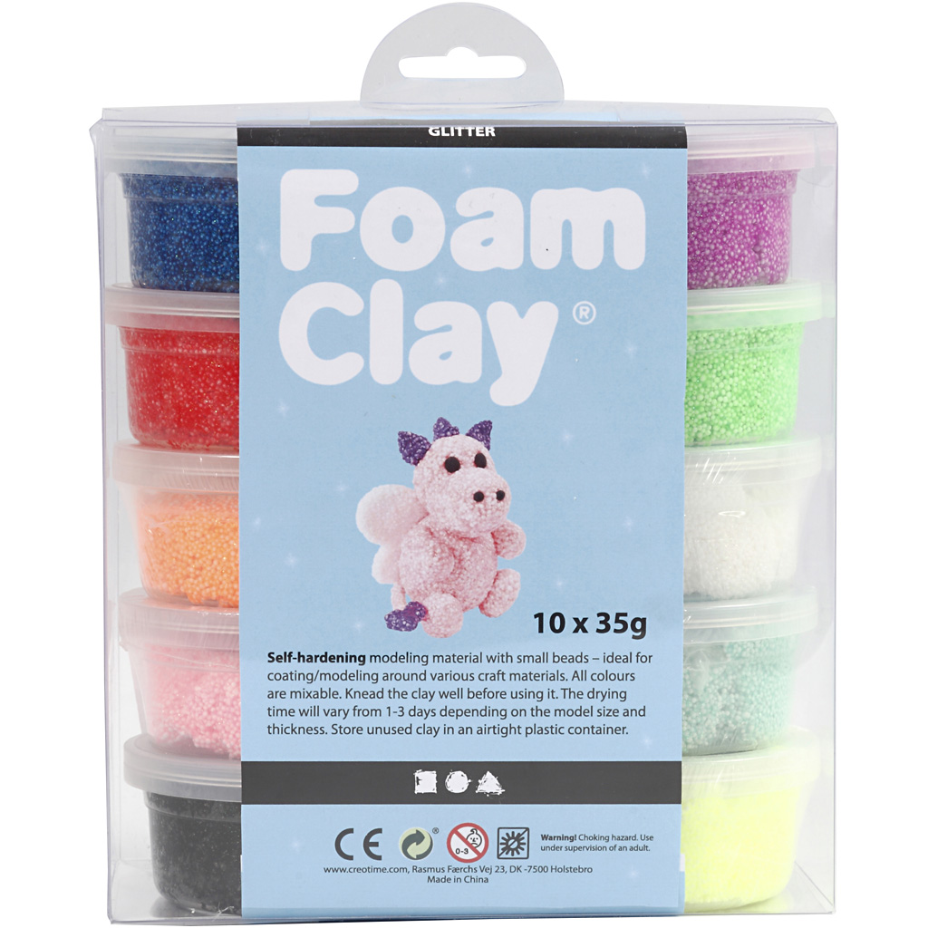 Foam Clay®, glitter, erinevad värvid, 10x35 g/ 1 pakk - Image 2